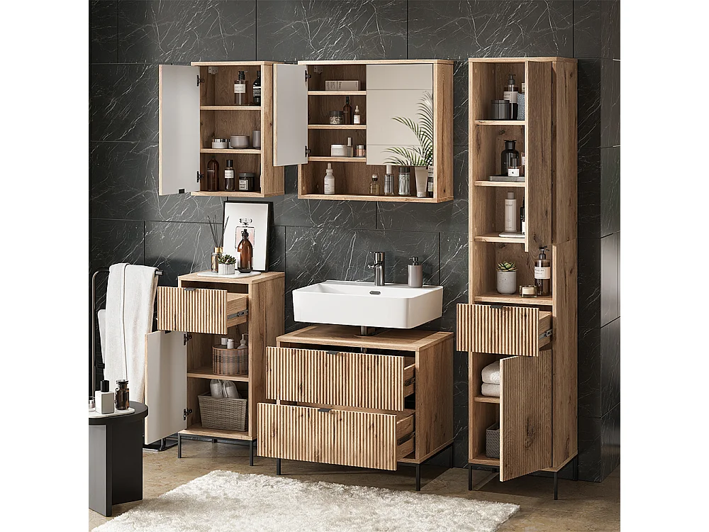 Meubles bain chêne viking 70x45.1x63 eliza
