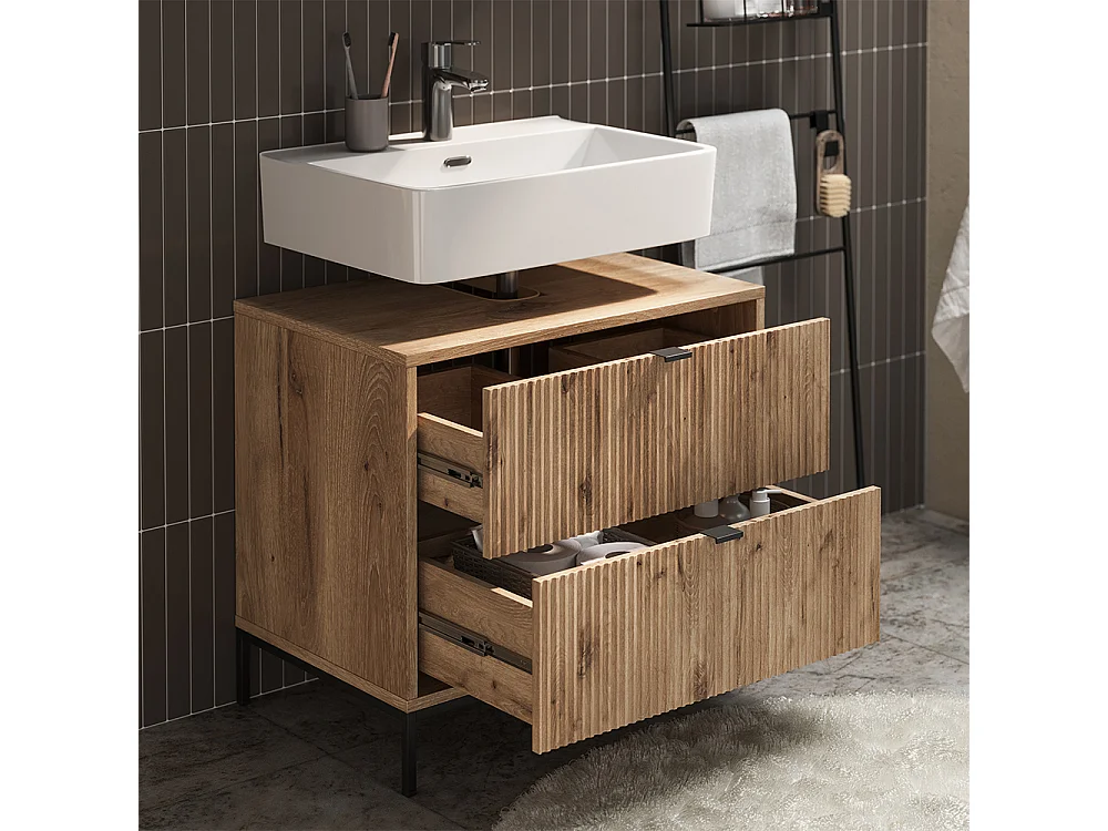 Meubles bain chêne viking 70x45.1x63 eliza