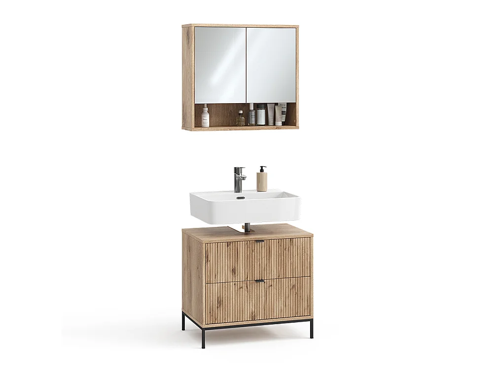 Meubles bain chêne viking 70x45.1x63 eliza