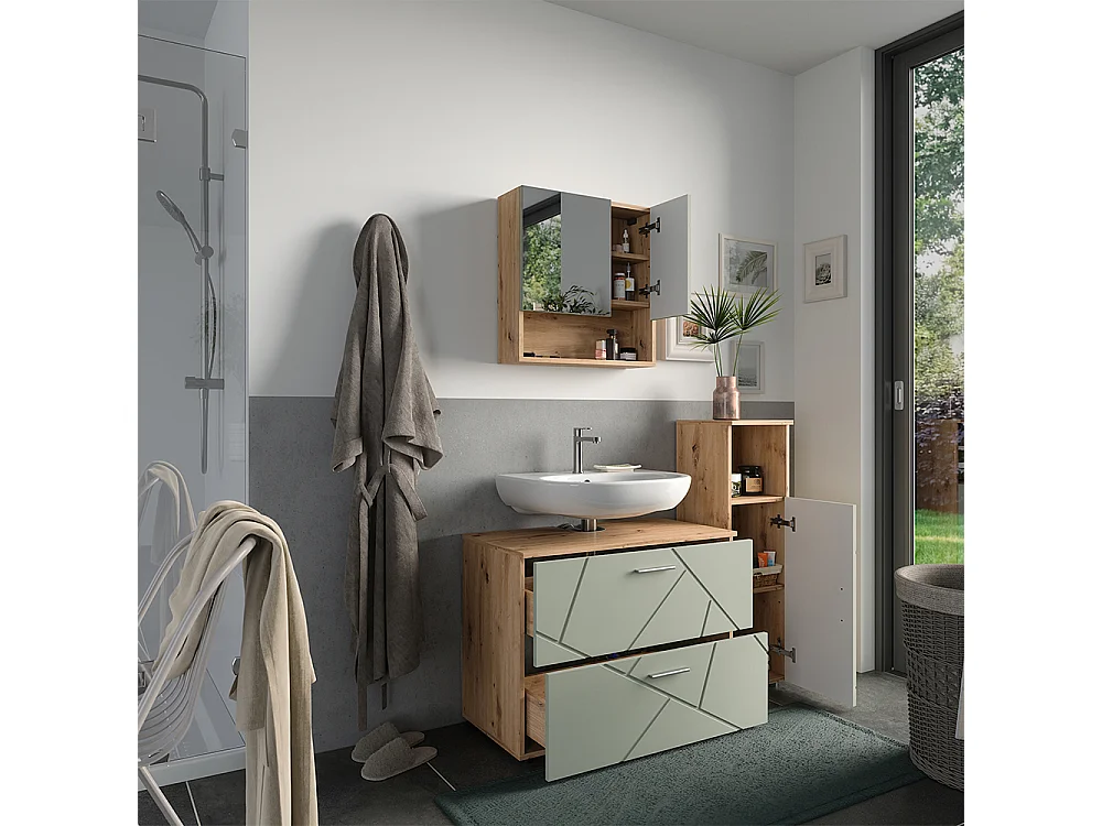 Badrumsmöbelset salvia grön 80x41x58.6 irma