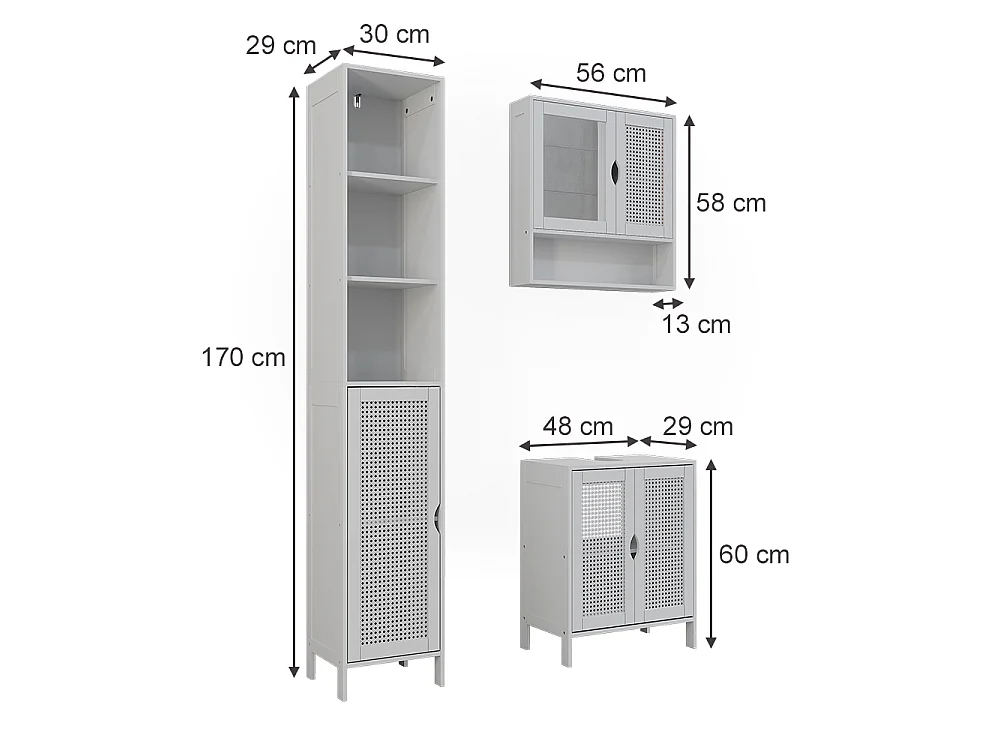Zestaw mebli łazienkowych biały 50x29x60 liora
