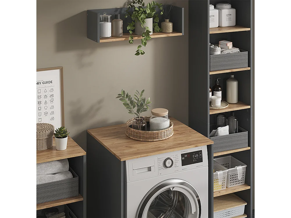 Badmöbel-Set anthrazit/goldkraft eiche 40x27.3x188.6 viktor