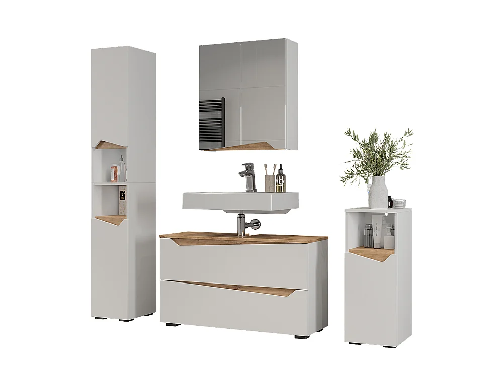 Badmöbel-Set weiß/artisan-eiche 100x35x57.5 marelle