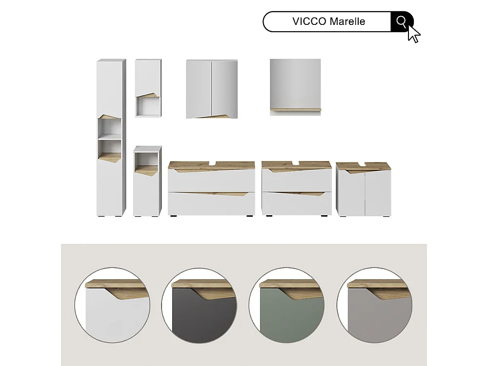Badmöbel-Set weiß/artisan-eiche 100x35x57.5 marelle