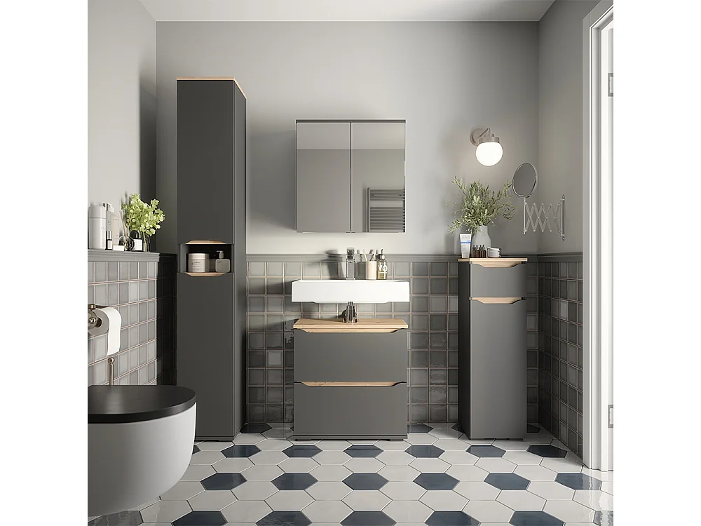 Badmöbel-Set anthrazit/artisan-eiche 80.2x20x62 ruben