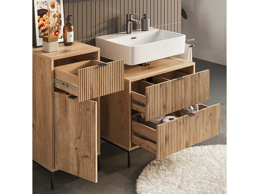 Meubles bain chêne viking 70x45.1x63 eliza