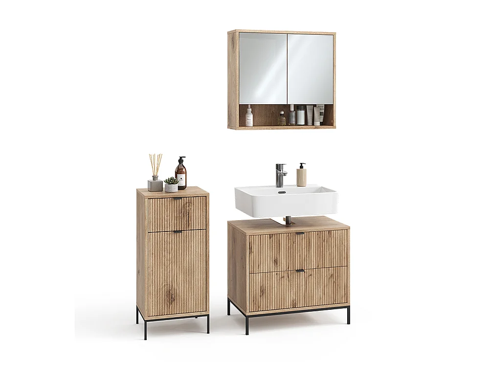 Meubles bain chêne viking 70x45.1x63 eliza