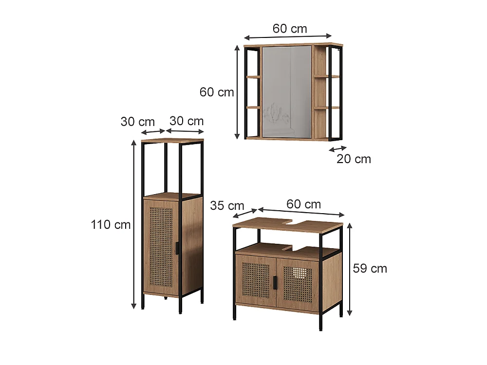 Badrumsmöbelset ek 60x35x59 linara
