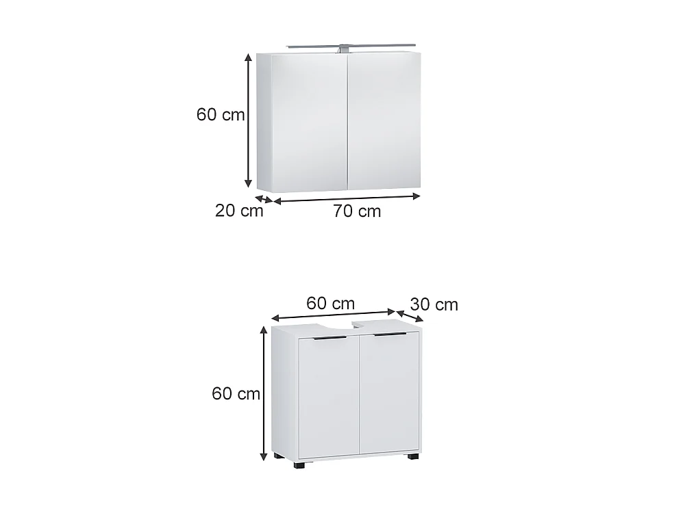 Badrumsmöbelset vit 60x30x60 alina