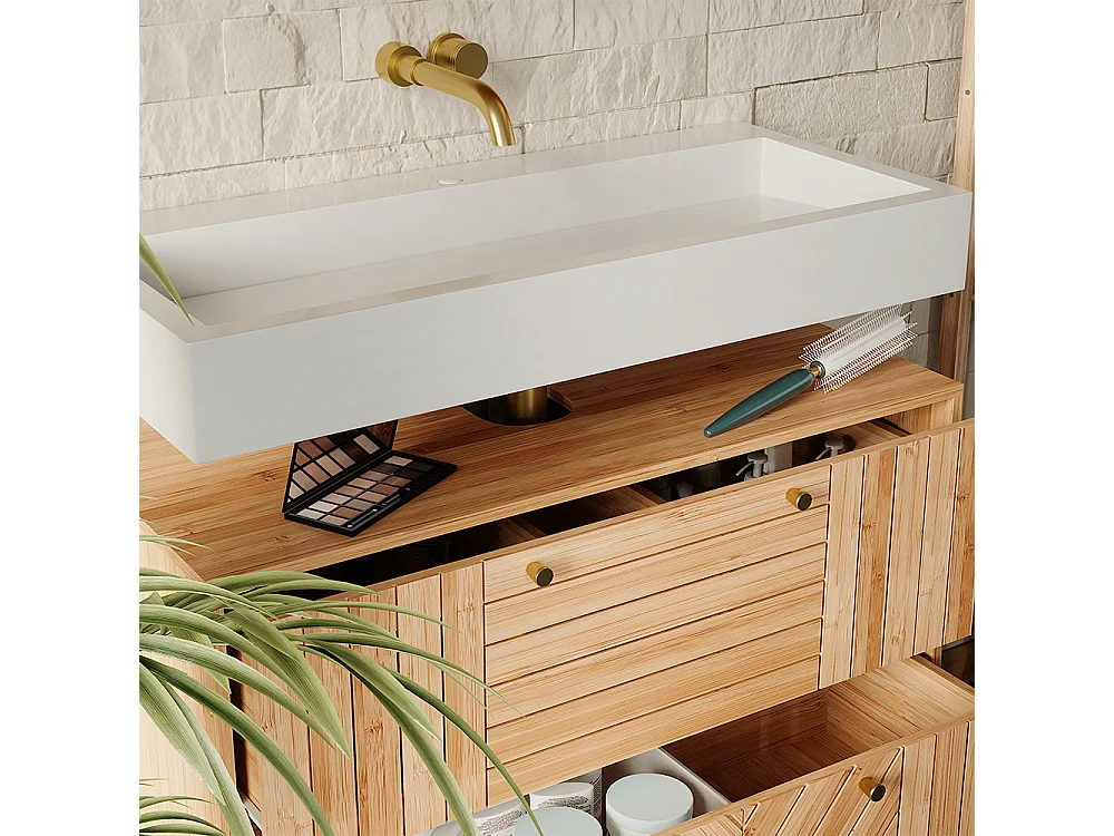 Badrumsmöbelset bambu 80x36x65 lucie