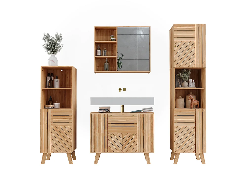 Badrumsmöbelset bambu 80x36x65 lucie