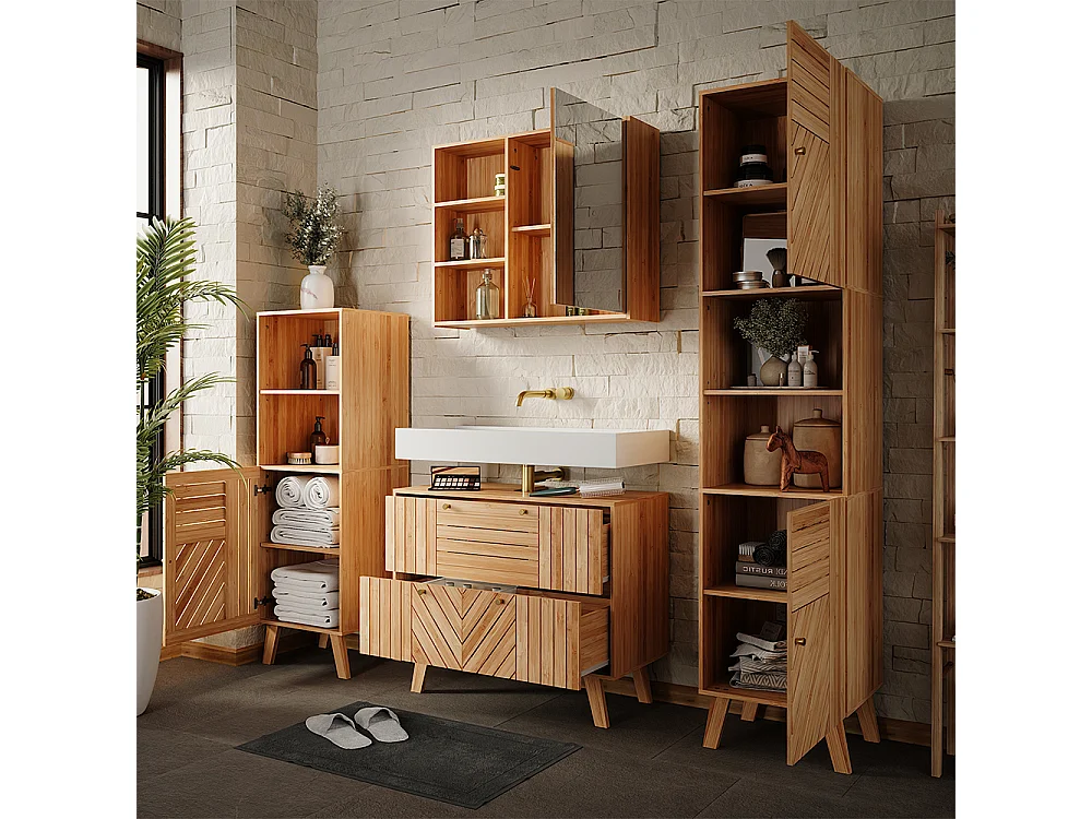 Badrumsmöbelset bambu 80x36x65 lucie