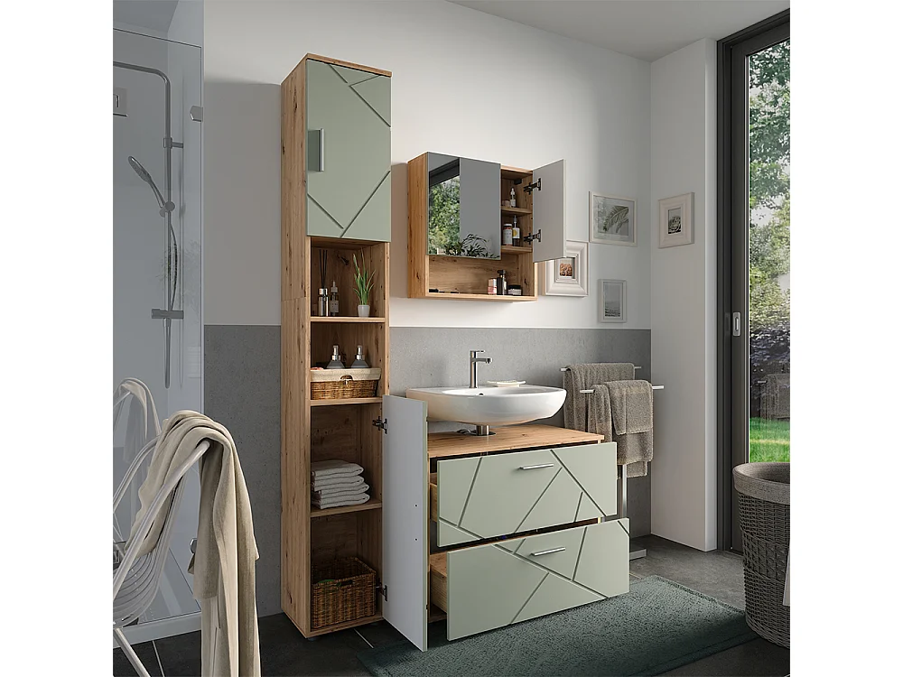Badrumsmöbelset salvia grön 80x41x58.6 irma