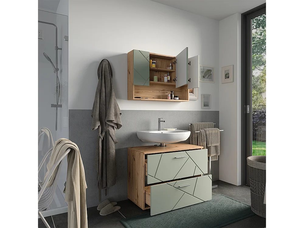 Badrumsmöbelset salvia grön 80x41x58.6 irma