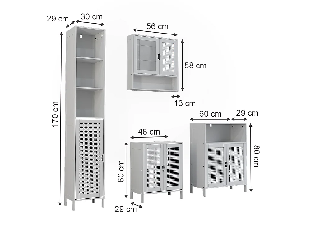 Badmöbel-Set weiß 50x29x60 liora