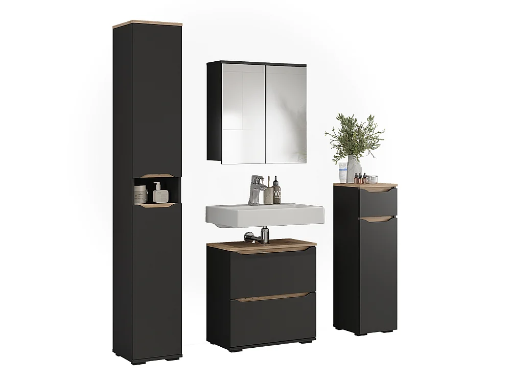 Badmöbel-Set anthrazit/artisan-eiche 60.2x20x62 ruben