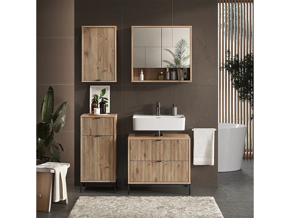 Meubles bain chêne viking 70x45.1x63 eliza