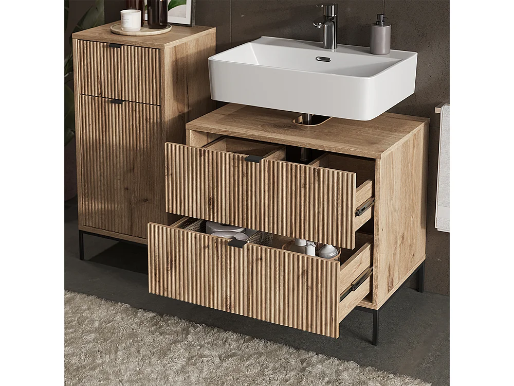 Meubles bain chêne viking 70x45.1x63 eliza