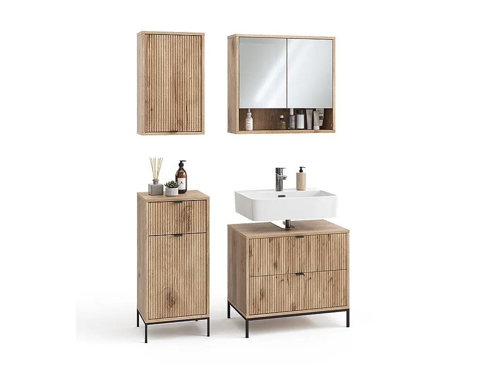 Meubles bain chêne viking 70x45.1x63 eliza