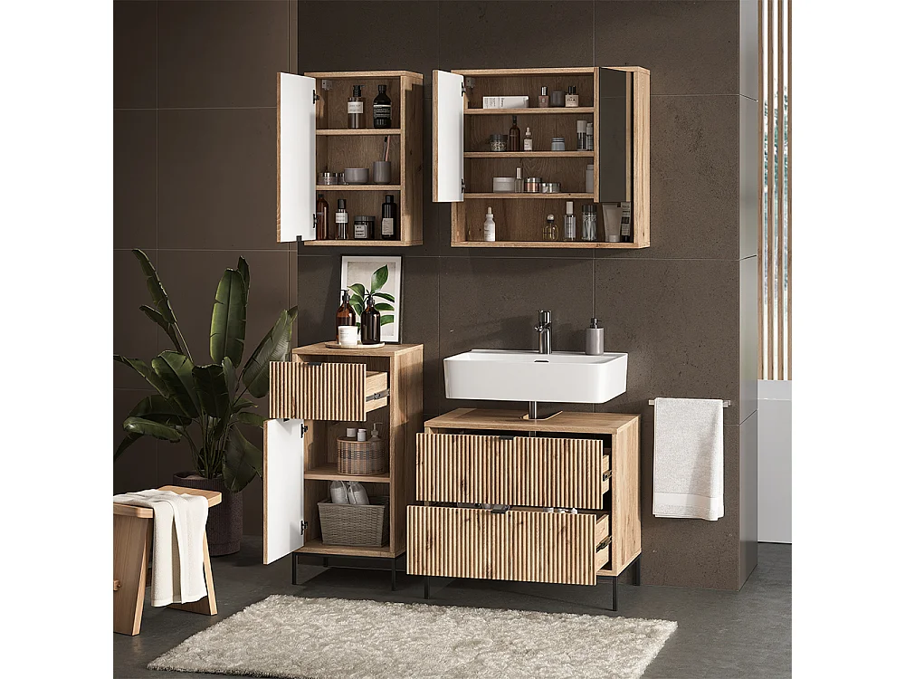 Meubles bain chêne viking 70x45.1x63 eliza