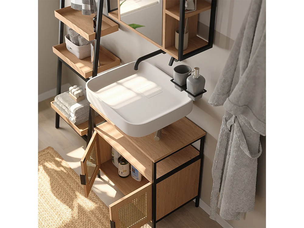 Badmöbel-Set eiche 60x35x59 linara