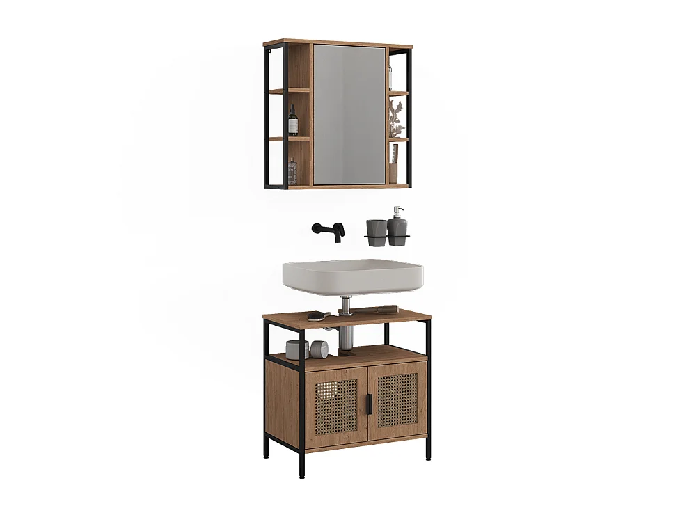 Badmöbel-Set eiche 60x35x59 linara