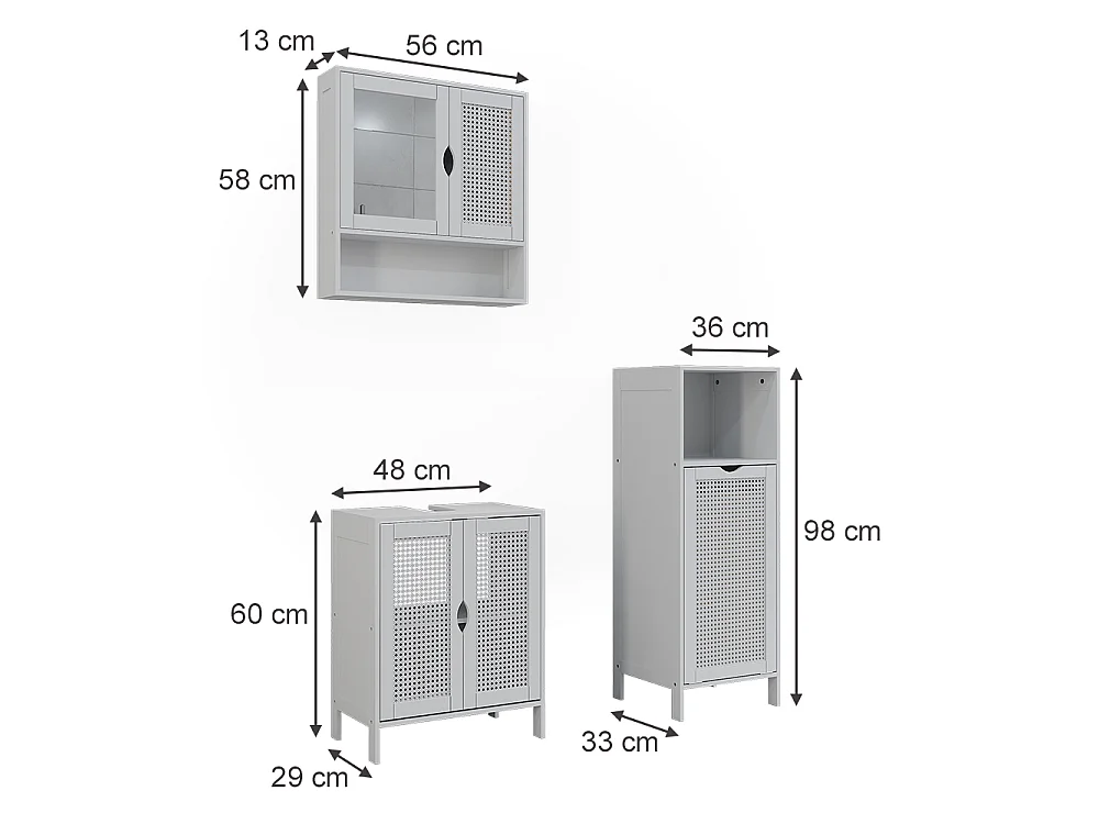 Badrumsmöbelset vit 50x29x60 liora