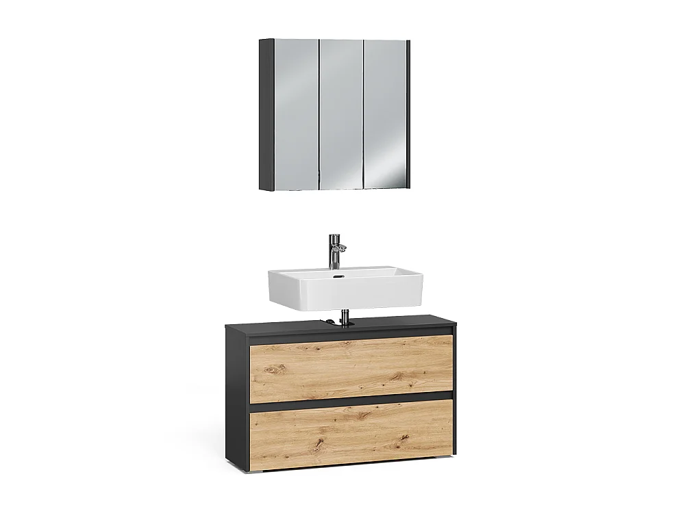Badmöbel-Set anthrazit/artisan-eiche 100x30.1x62 majest