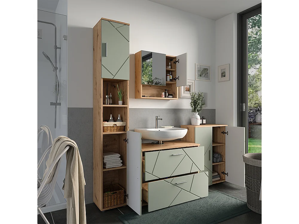 Badrumsmöbelset salvia grön 80x41x58.6 irma