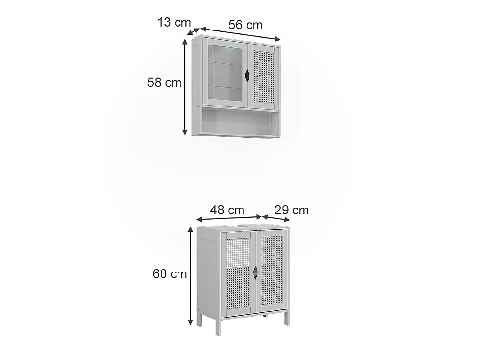 Badrumsmöbelset vit 50x29x60 liora