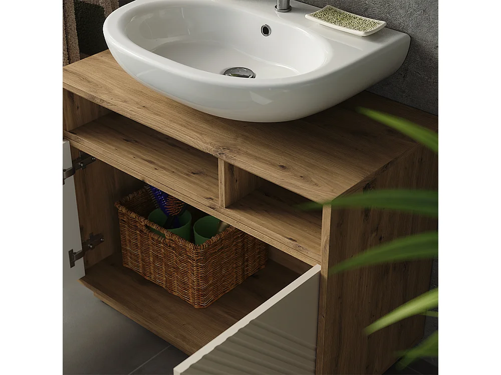 Badrumsmöbelset kaschmir/hantverks ek 80x40x64 beatrice