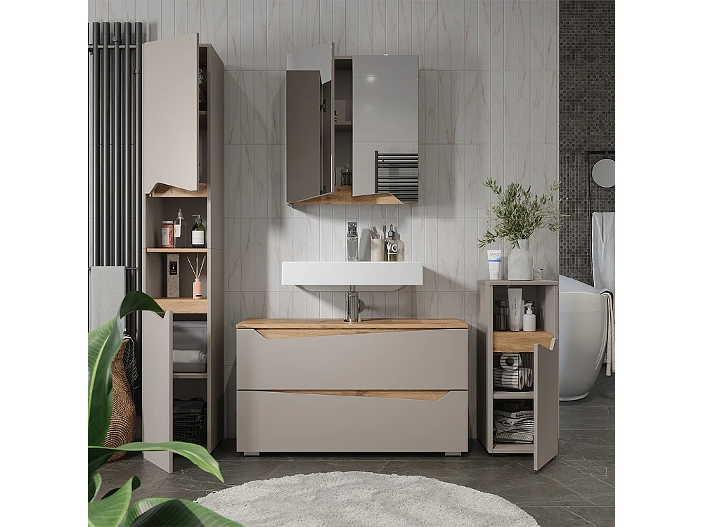 Badmöbel-Set greige/artisan-eiche 100x35x57.5 marelle