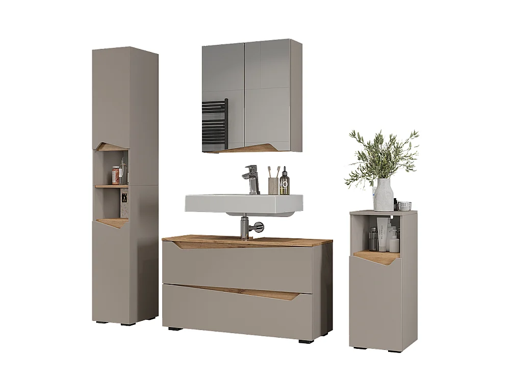 Badmöbel-Set greige/artisan-eiche 100x35x57.5 marelle