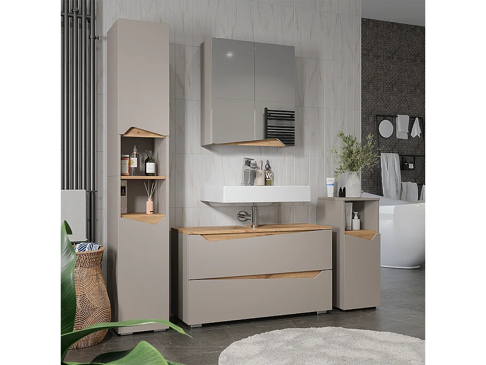 Badmöbel-Set greige/artisan-eiche 100x35x57.5 marelle