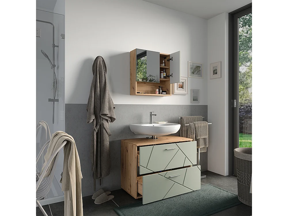 Badrumsmöbelset salvia grön 80x41x58.6 irma