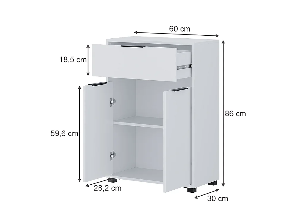 Badschrank weiß 60x30x86 alina