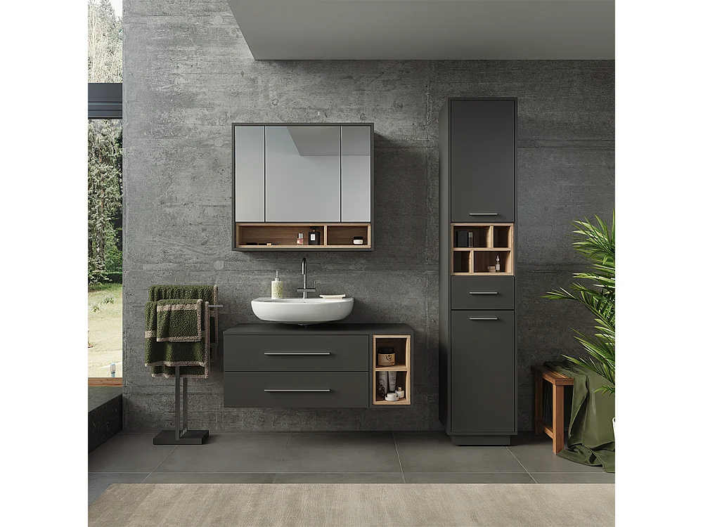 Badmöbel-Set anthrazit/sonoma 100x40x40 beatrice