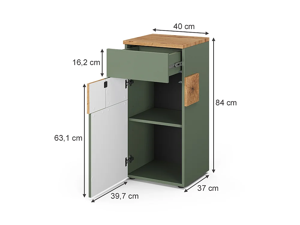 Midischrank grün/artisan 40x37x84 eden