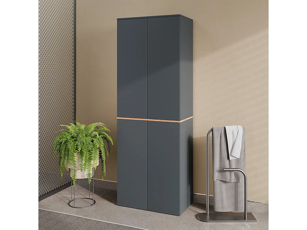 Mehrzweckschrank anthrazit/goldkraft eiche 68x40.5x188.6 viktor