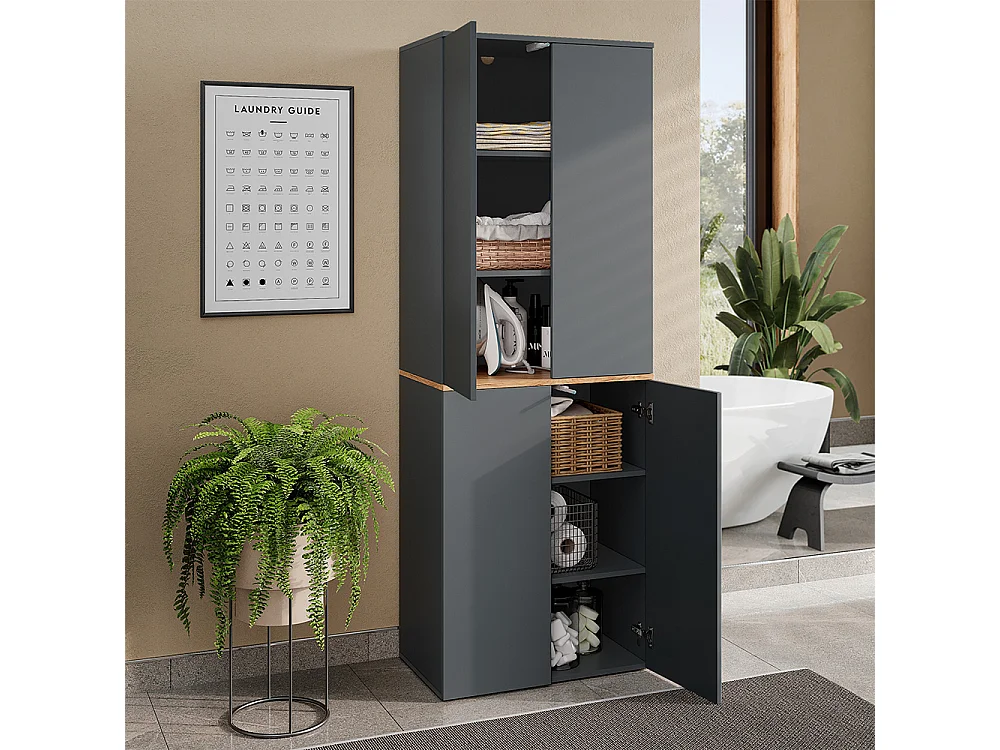 Mehrzweckschrank anthrazit/goldkraft eiche 68x40.5x188.6 viktor