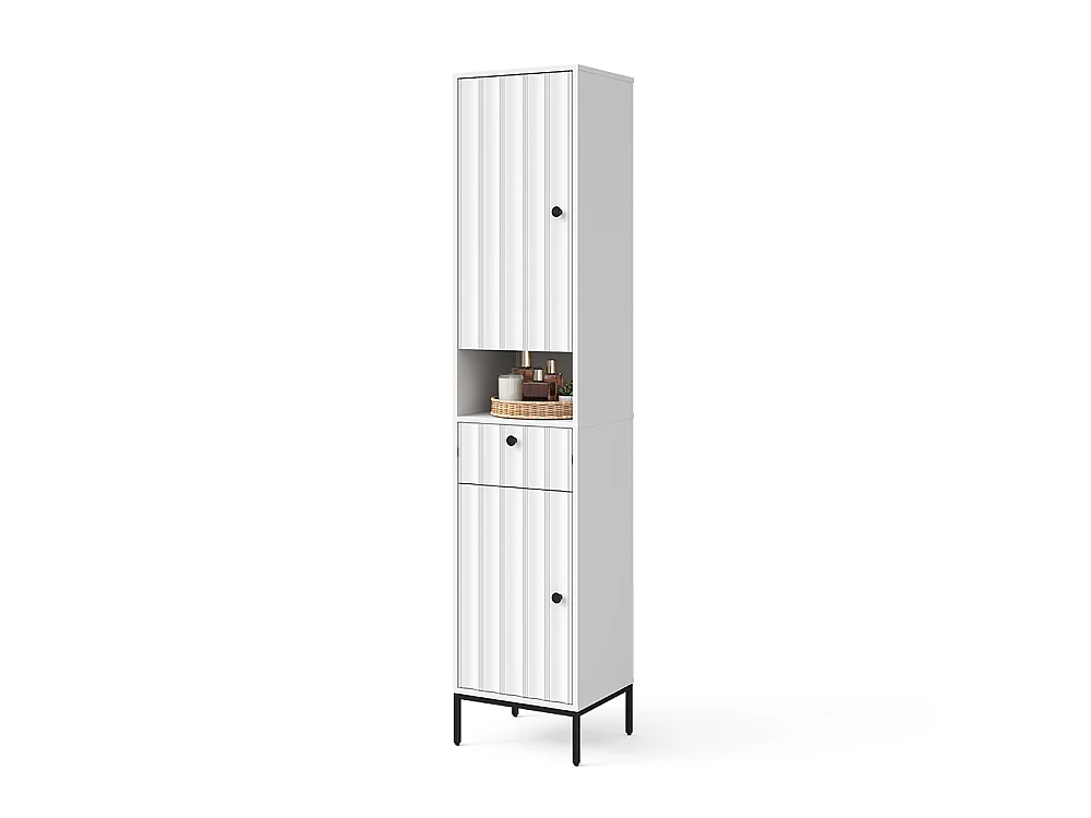 Badschrank weiß riffel 40x35x190 eliza