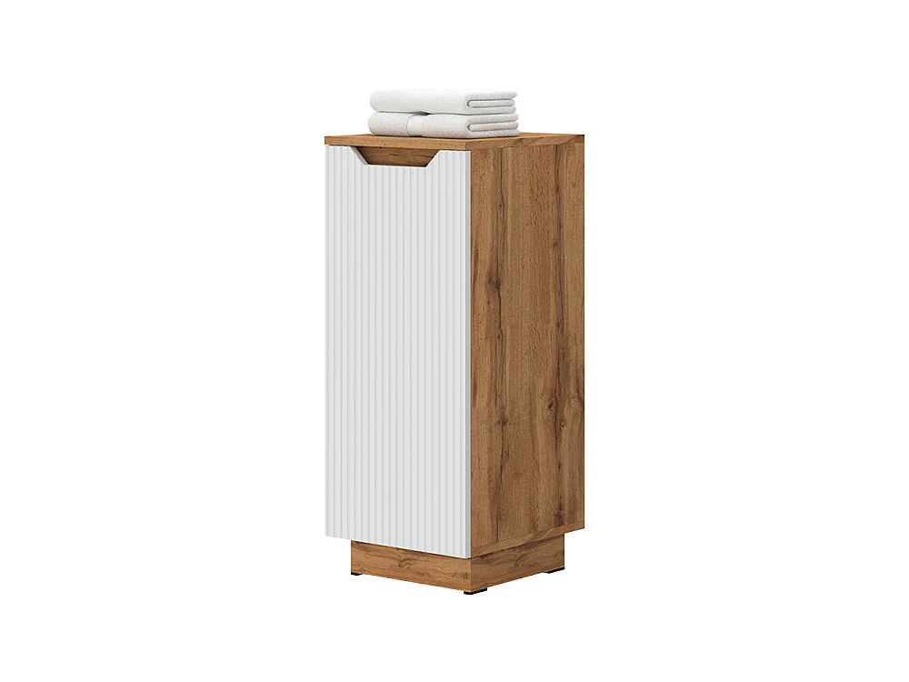 Midischrank eiche/weiß gestreift 33.4x35x81.9 lotta