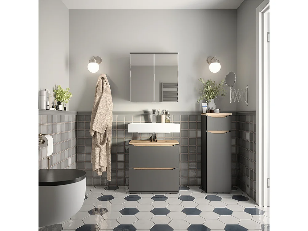 Badmöbel-Set anthrazit/artisan-eiche 60.2x20x62 ruben