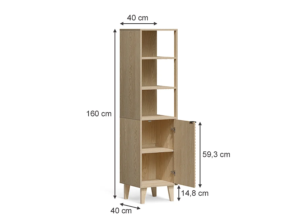 Hochschrank eiche 40x40x160 arven