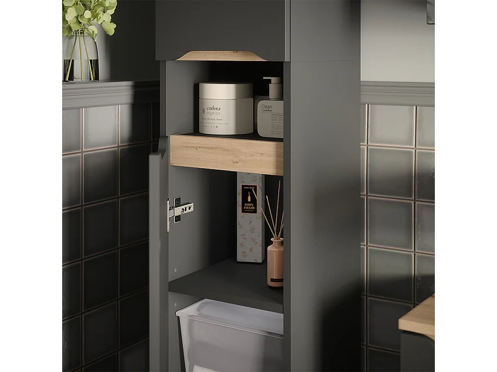 Hochschrank anthrazit/artisan-eiche 30.2x31.8x192.5 ruben