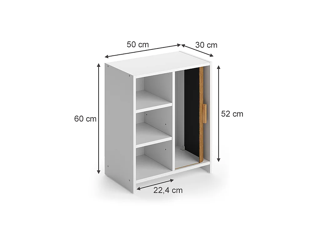 Badschrank eiche/weiß 50x30x60 norea
