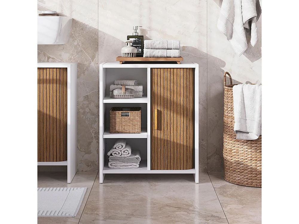 Badschrank eiche/weiß 50x30x60 norea