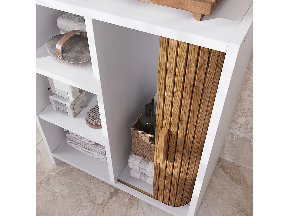 Badschrank eiche/weiß 50x30x60 norea