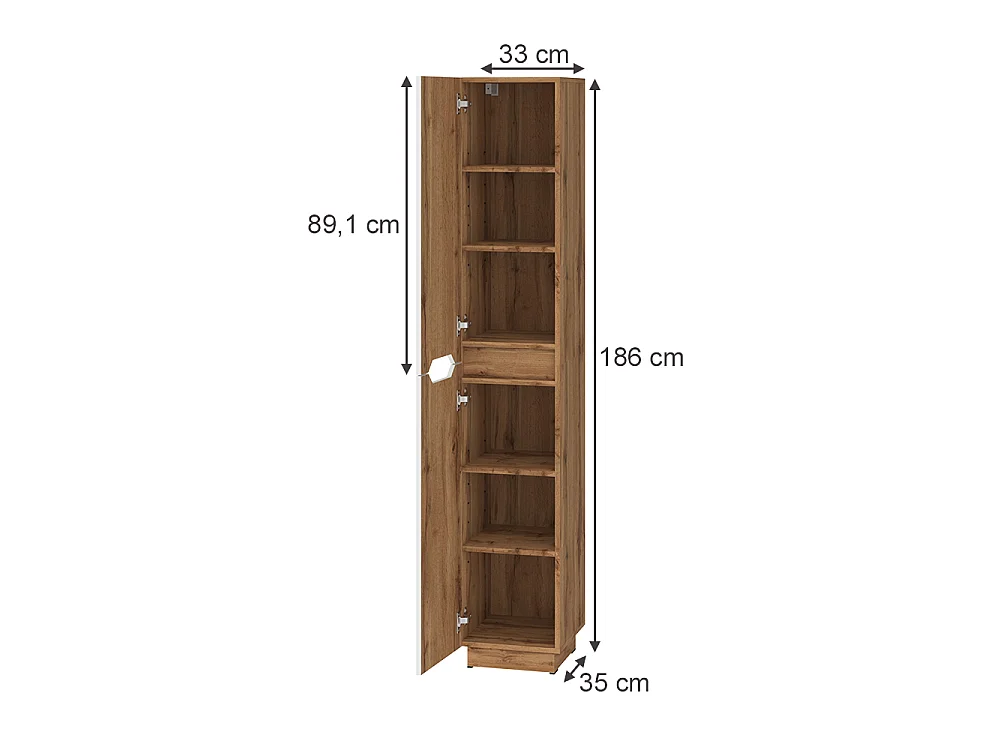 Badschrank eiche/weiß gestreift 33x35x186 lotta