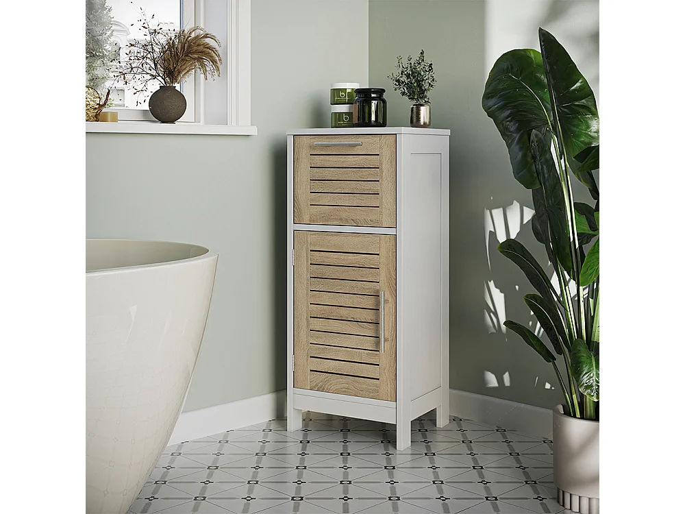 Midischrank weiß/eiche 35x29.6x80 looma